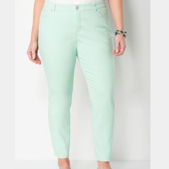 Christopher & Banks Denim - HP🎉 10P Christopher & Banks Slim Mint Green Jeans